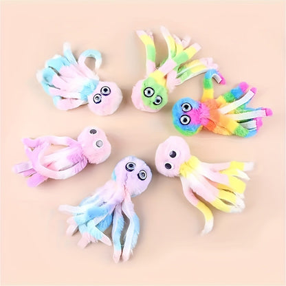 Cat Kick Toy Octopus 5-Pack – Cute Stuffed Chew & Kick Plush Toy for Indoor Cats, Teaser Wand Replacement Heads