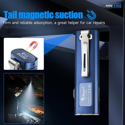 EDC Pocket Flashlight, 1200 Lumen Triple Light Source with White UV Red Beam & Laser, Type-C Rechargeable 5-Mode Mini LED Torch