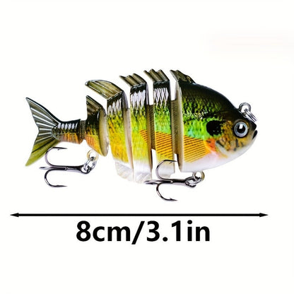 Fishing Lure Set 3pcs Realistic 6-Section Swimbait – Multi-Jointed Hard Bait for Bass, Trout, Pike & Freshwater Fish | Lifelike Swimming