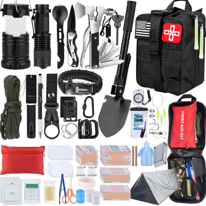 272-Piece Outdoor Tool and First Aid Supply Kits with Crossbody or MOLLE Bags in Four Configurations