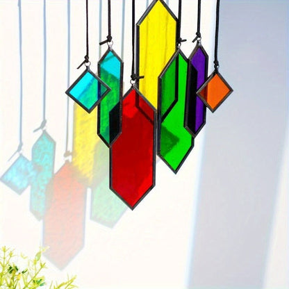 Glass Rainbow Suncatcher Hanging Ornament – Crystal Prism Window Sun Catcher for Garden, Patio & Home Decor