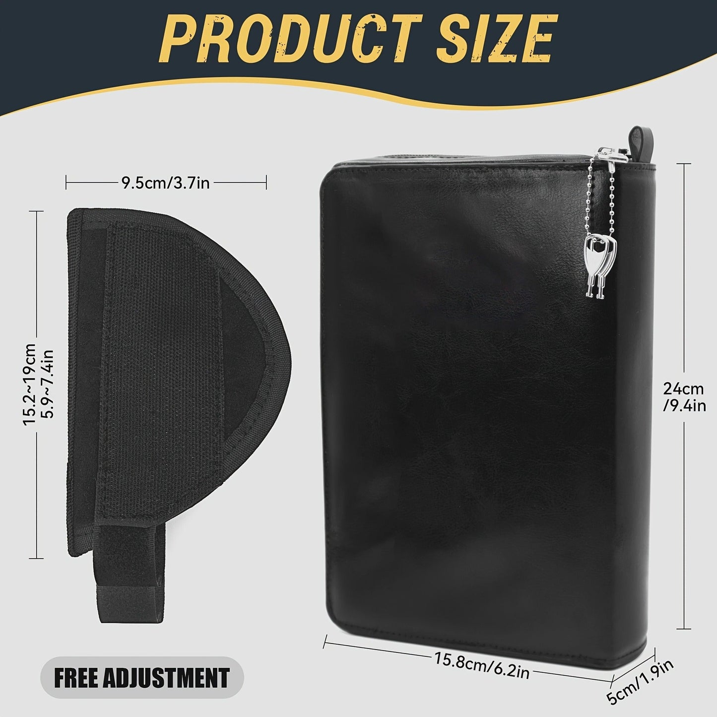 Lockable Soft Pistol Case Book-Style Handgun Storage Bag with Zipper – Discreet Portable Gun Case for 9mm & Most Handguns