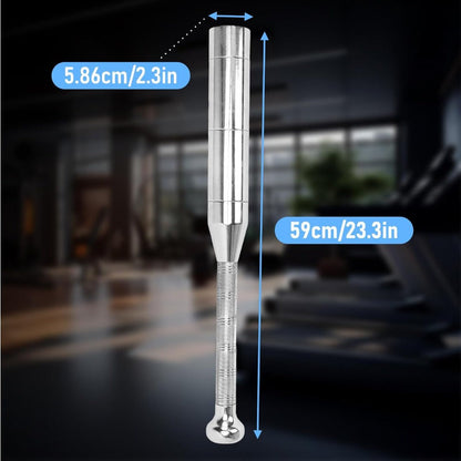 Fitness Equipment Adjustable Silver Steel Club with 6.5 to 17.5 lb Threaded Weight Configurations