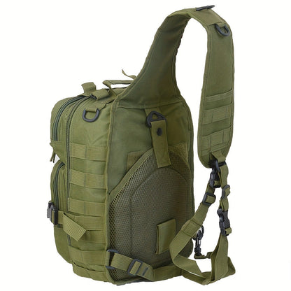 Multi-Pocket Tactical Chest Sling Bag with Adjustable Shoulder Strap in Black, Fern Green or Khaki