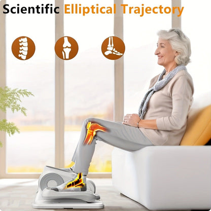 Under Desk Elliptical Machine – 12-Speed Electric Seated Leg Exerciser, Quiet & Portable Foot Pedal Trainer with Remote