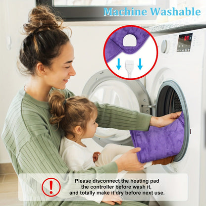 Wraparound Electric Heating Belt with Six Heat Levels, 1–6 Hour Timer and Adjustable Waist Straps in Gray or Purple