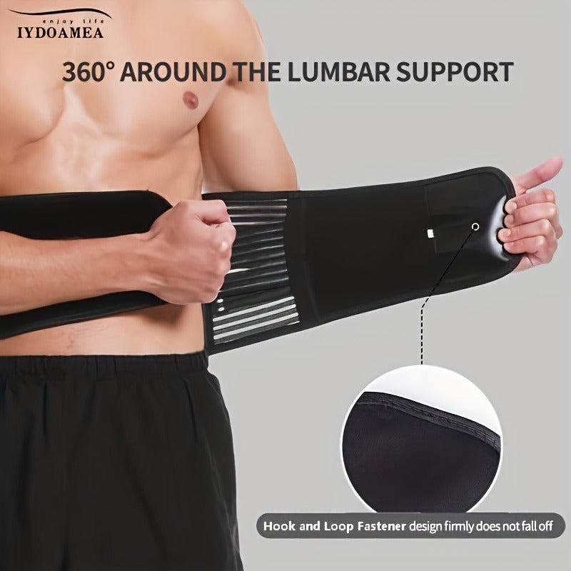 Lumbar Support Belt with 6 Stays & 16-Hole Mesh – Breathable Back Brace for Men Women, Anti-Skid Waist Support for Work