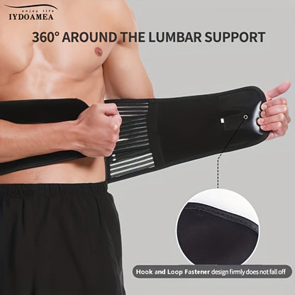 Lumbar Support Belt with 6 Stays & 16-Hole Mesh – Breathable Back Brace for Men Women, Anti-Skid Waist Support for Work