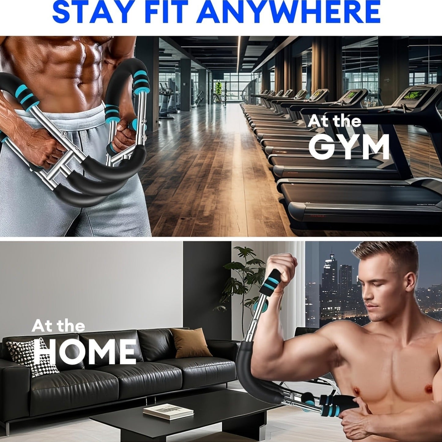 Arm Strength Trainer Three-Bar Chest Expander, Adjustable Multi-Level Resistance, Portable Detachable Forearm & Chest Workout Device