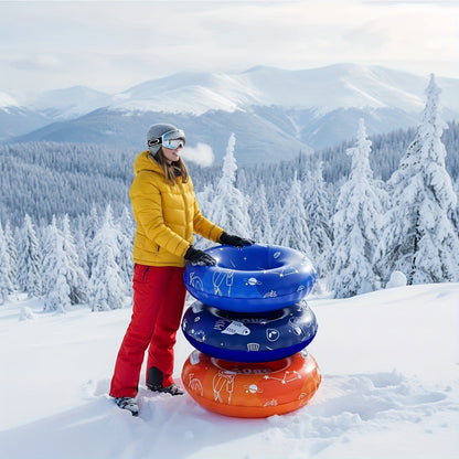 Snow Tubes for Adults 36 Inch 3-Pack – Extra-Large PVC Snow Sleds with 2 Dual Handles, Heavy-Duty Inflatable Snow Tubes for Hill Sledding