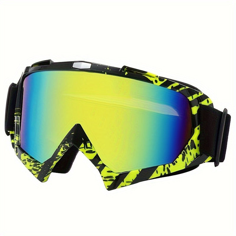 Patterned-Frame Ski Goggles with Four Red, Blue-Film, Clear and Black Lens-Finish Options for Winter Sports
