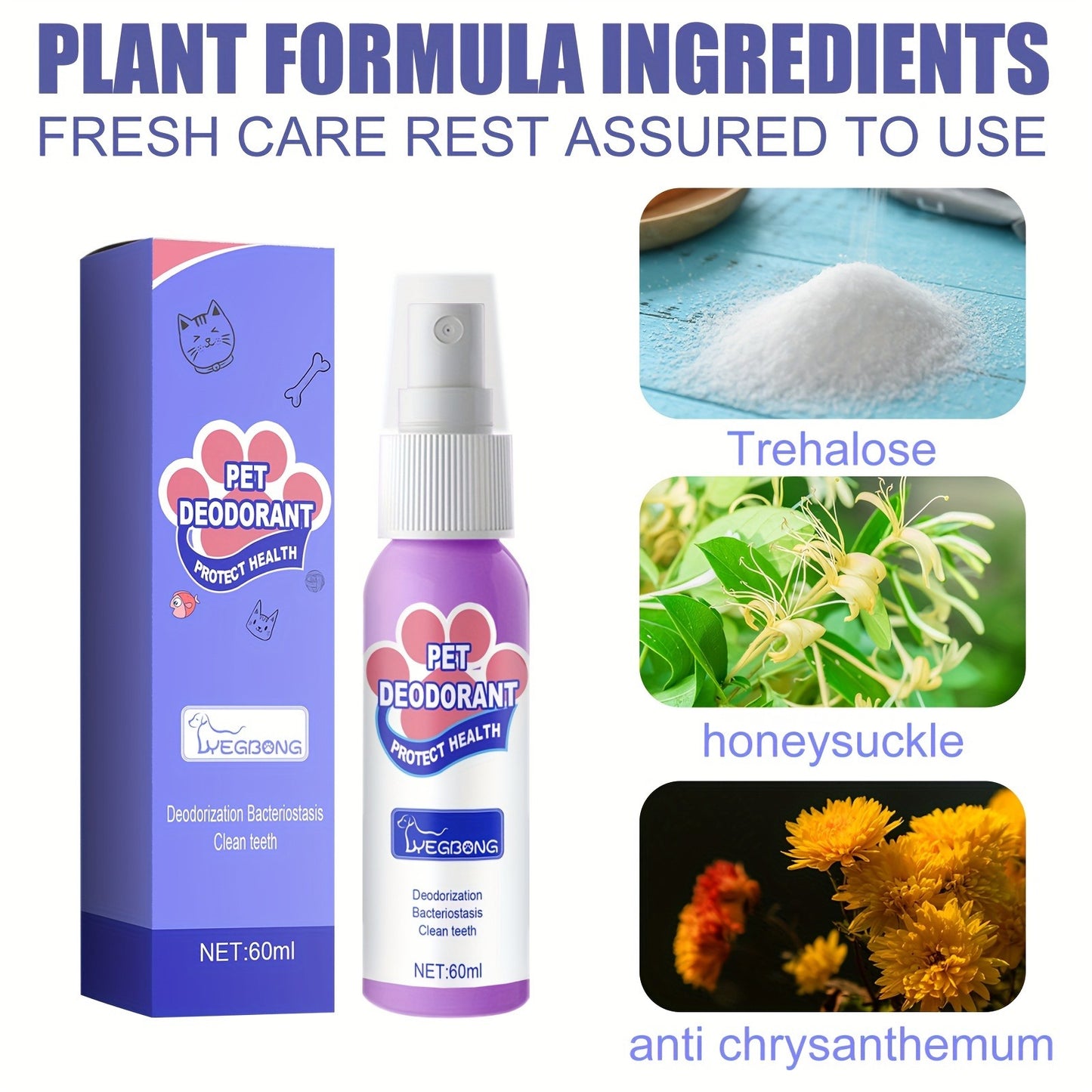 Pet Dental Spray for Dogs & Cats – Teeth Cleaning & Bad Breath Freshener, No-Brush Oral Care Spray for Plaque & Tartar Control