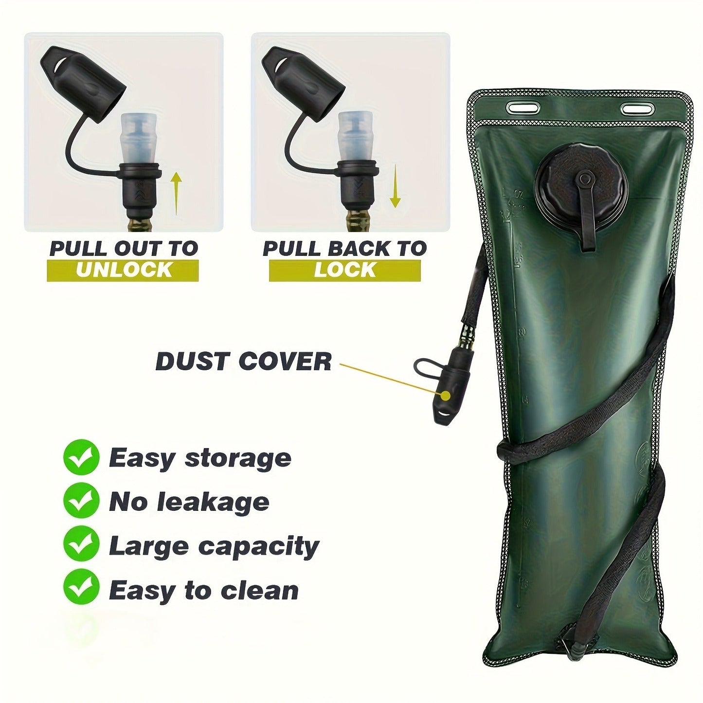 Water Bladder Backpack with 3L & 101.44oz BPA-Free Bladder – Oxford Cloth Hydration Pack for Hiking, Camping & Outdoor Adventures