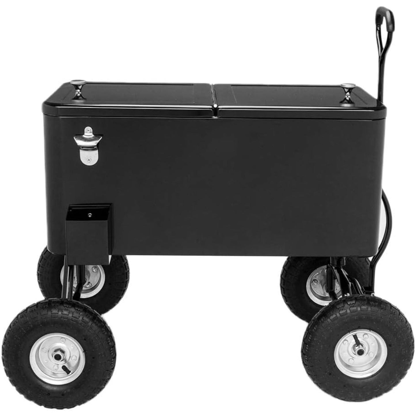 Rolling Cooler Cart 80QT Portable Wagon with 10" Wheels, Patio Beach Outdoor Drink Cooler, for Camping, Travel and Outdoor Use