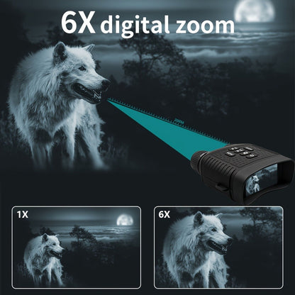 Digital Night Vision Monocular 6X – Infrared Night Vision Scope with 2000mAh Battery, 3" LCD Screen & Photo/Video Recording for Hunting