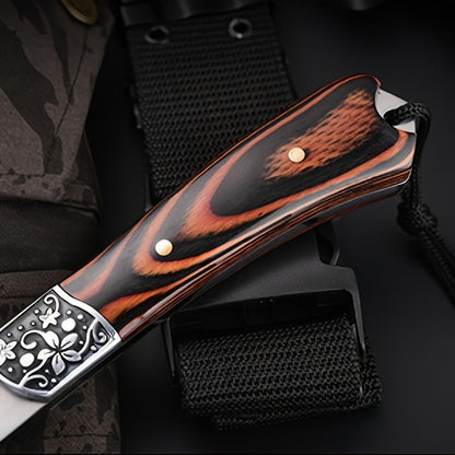 Viking Hatchet High Carbon Steel – Full Tang Camping Axe with Nylon Sheath & Gift Box | Animal Carved Handle for Wood Splitting