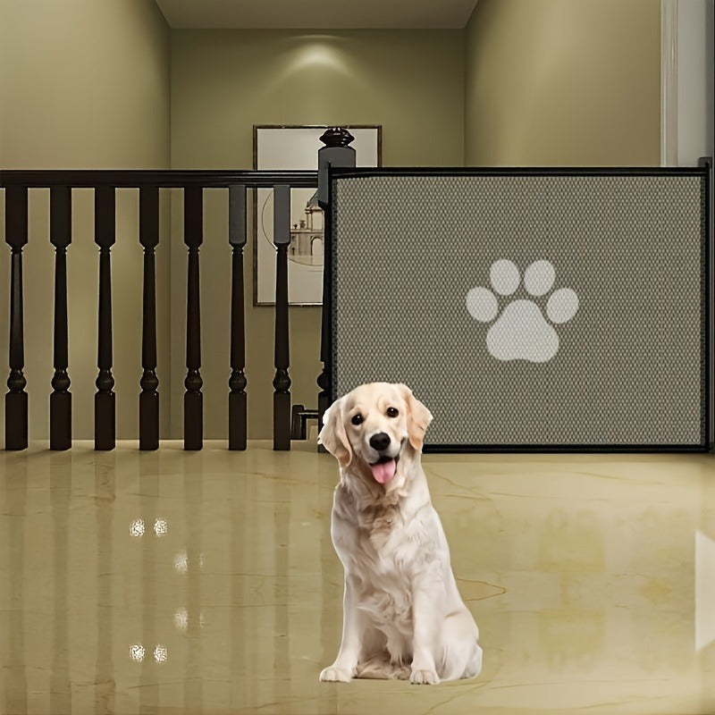 Pet Gate Folding Mesh Dog Safety Fence Isolation Net – Portable Collapsible Pet Barrier for Doorways Stairs Cars
