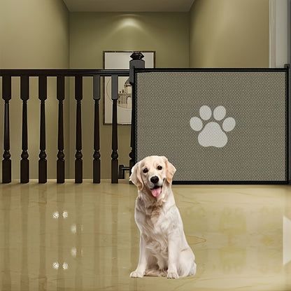 Pet Gate Folding Mesh Dog Safety Fence Isolation Net – Portable Collapsible Pet Barrier for Doorways Stairs Cars