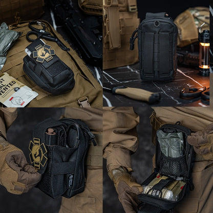 Tactical IFAK Waist Bag EDC First Aid Kit Pouch – 8-Piece Emergency Trauma Kit with Bandage, Gauze & Tourniquet for Outdoor