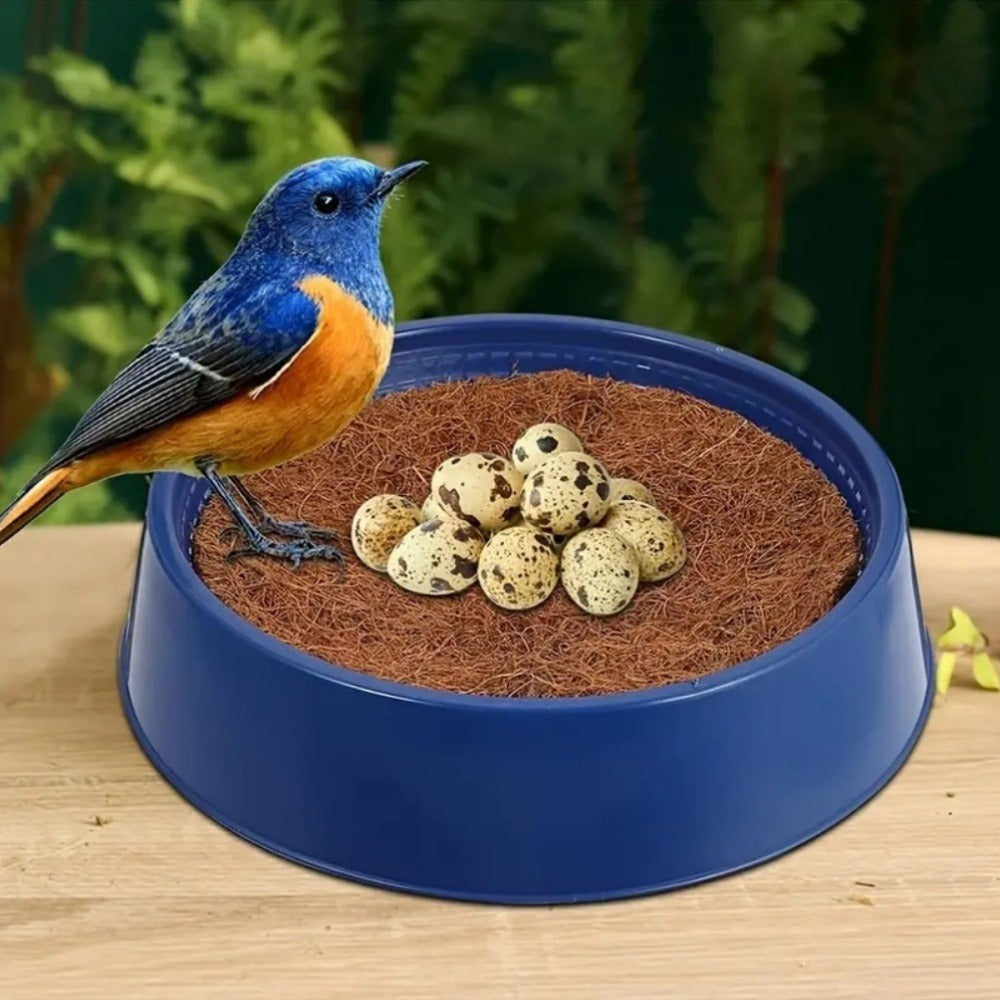 Pigeon Nesting Bowl 6-Pack with Coconut Fiber Mat – Durable Plastic Bird Breeding & Hatching Set for Racing Pigeons, Doves