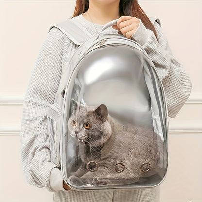 Space Capsule Pet Backpack Carrier for Cats & Small Dogs – Portable Double Shoulder Bag with Bubble Window