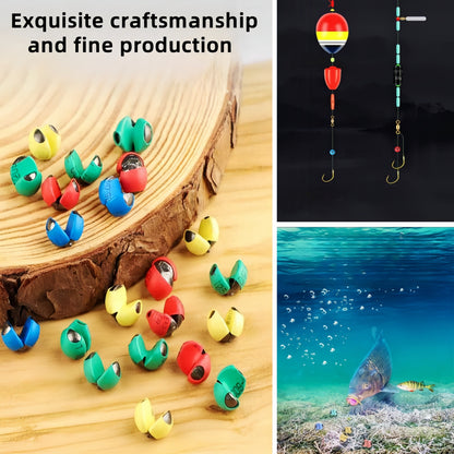 Fishing Sinkers 100pcs Rubber Coated Split Shot – 5 Sizes 1B-5B Detachable Round Mouth Lead Weights, Mixed Colors