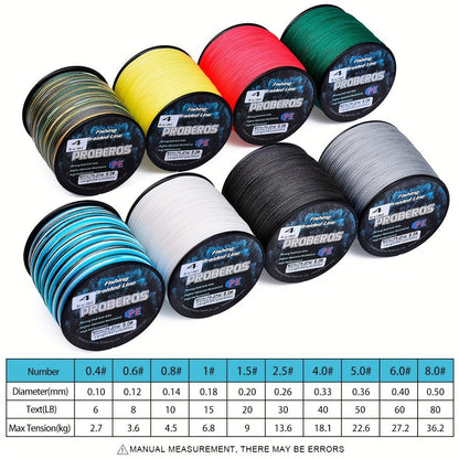 Braided Fishing Line 4 Strand 500M/547Yds – Abrasion Resistant Zero Stretch Superline 6LB-80LB, Multi-Color, Gray/Green/Camo