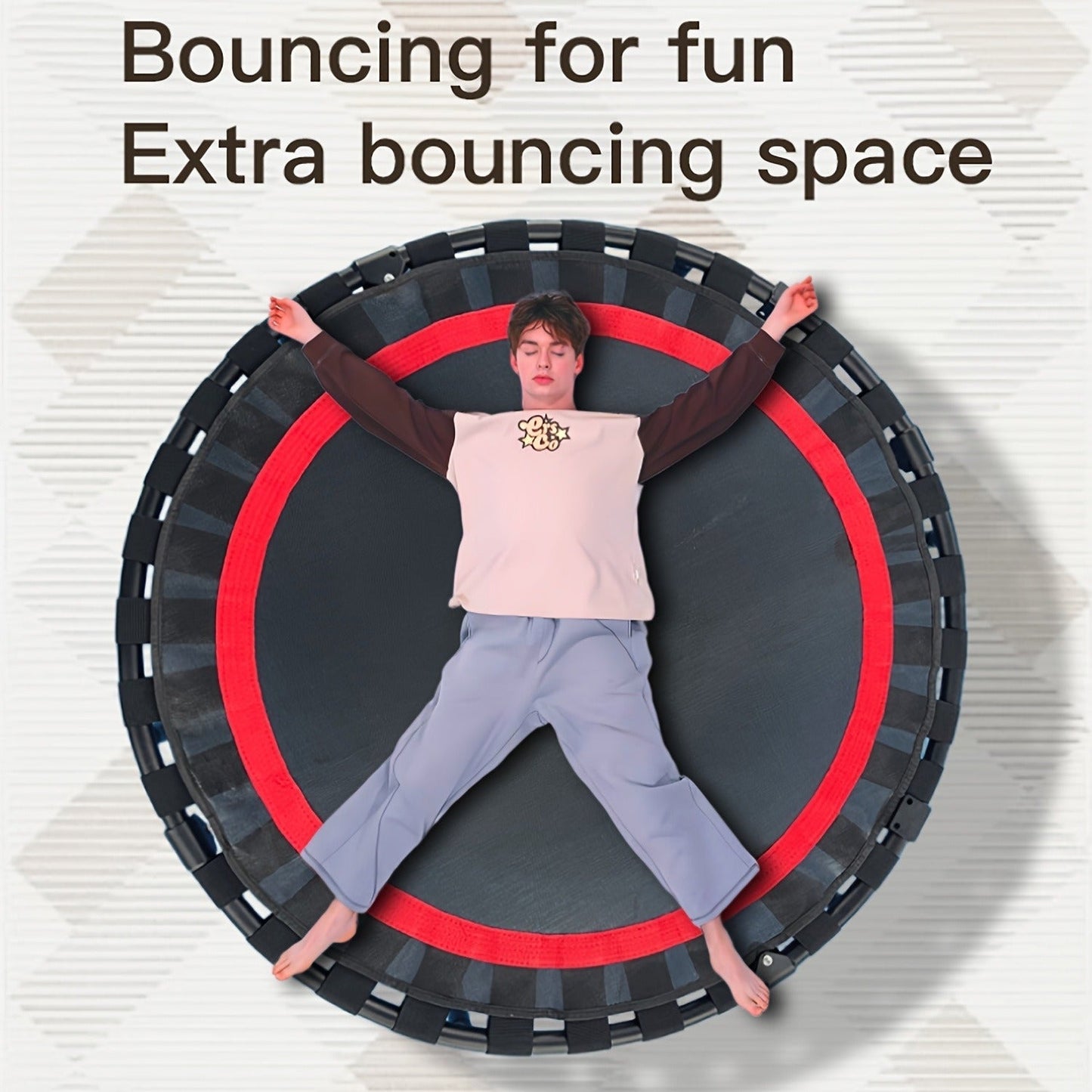 Mini Trampoline 40 Inch Collapsible Fitness Rebounder 660LBS Capacity, Adjustable Foam Handle Bars, Durable Elastic Straps & Thick Steel