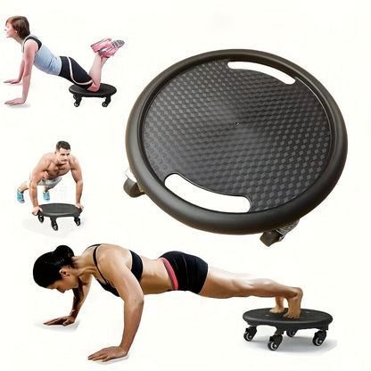 Ab Wheel Roller & Gliding Disc for Core Training – Multifunctional Ab Training Board with Quiet Wheels, Full-Body Cardio Workout Equipment