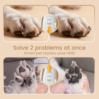 2-in-1 Pet Grooming Clipper with LED Light – Rechargeable Nail Cutter & Paw Hair Trimmer for Dogs & Cats | Precision Trimming for Paws