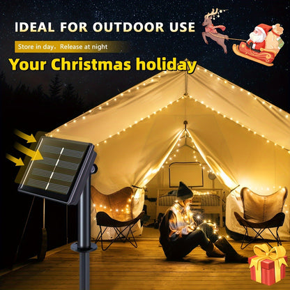 Two-Pack Solar Fairy String Lights, 104 Feet with 300 LEDs, Flexible Wire and Three Color Options