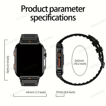 Smartwatch with Wireless Calling – 1.95" HD Display, 100+ Sport Modes, IP68 marking, Step & Calorie Tracker | SENBONO Men & Women
