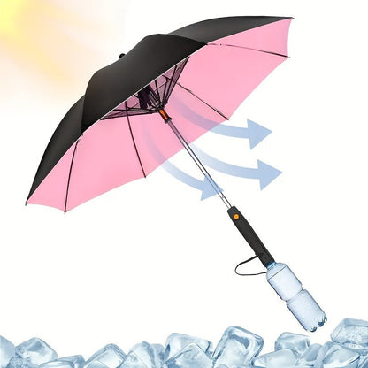 UV Protection Sun & Rain Umbrella with Black Vinyl Coating – 8-Rib Aluminum Frame Windproof Parasol for Outdoor Sun Protection
