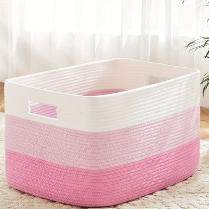 Storage Bag, Open-Top Woven Organizer in 30L, 65L or 100L with Handles and Black, Pink, Gray or Blue Options