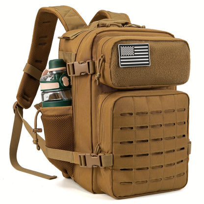 25L Tactical Laptop Backpack with Dual Side Bottle Pockets and Nine Color or Pattern Options