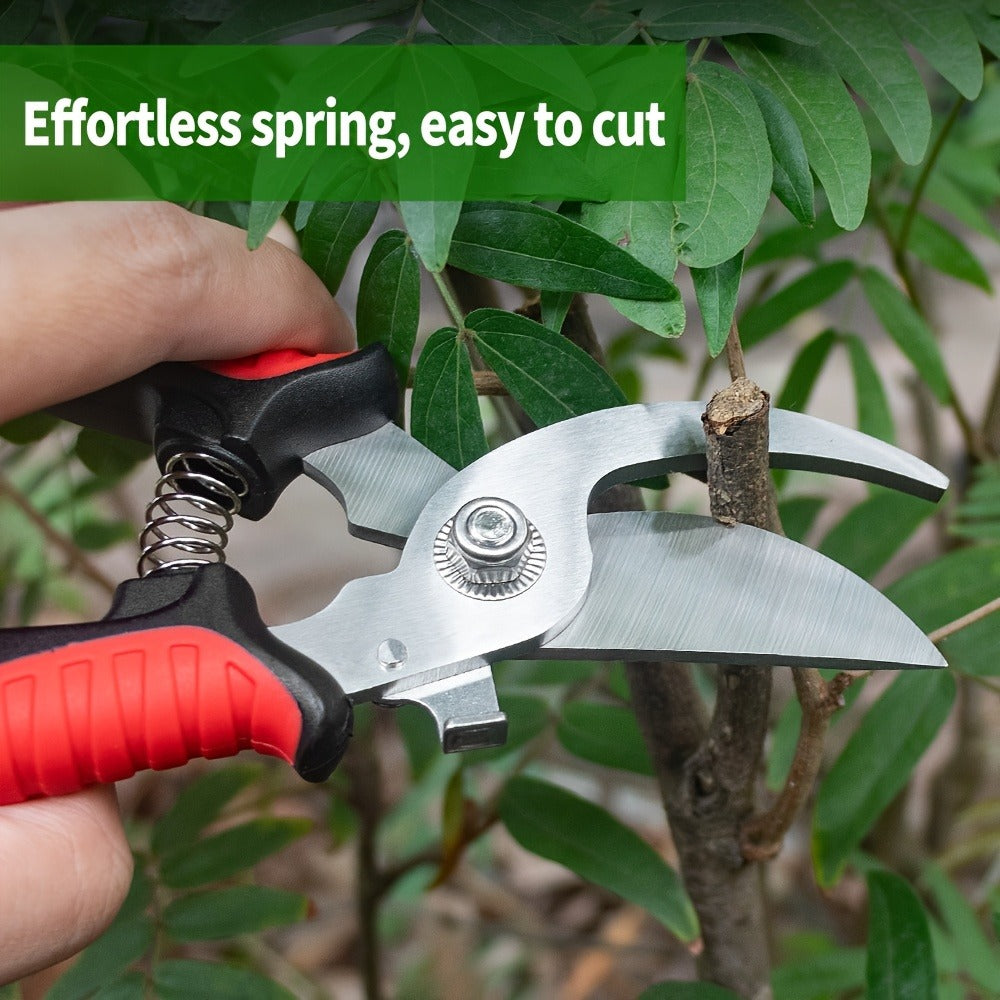 Bypass Pruning Shears 2-Pack – Ambidextrous High-Carbon Steel Fruit Scissors for Left & Right Hand, Garden Trimming Shears