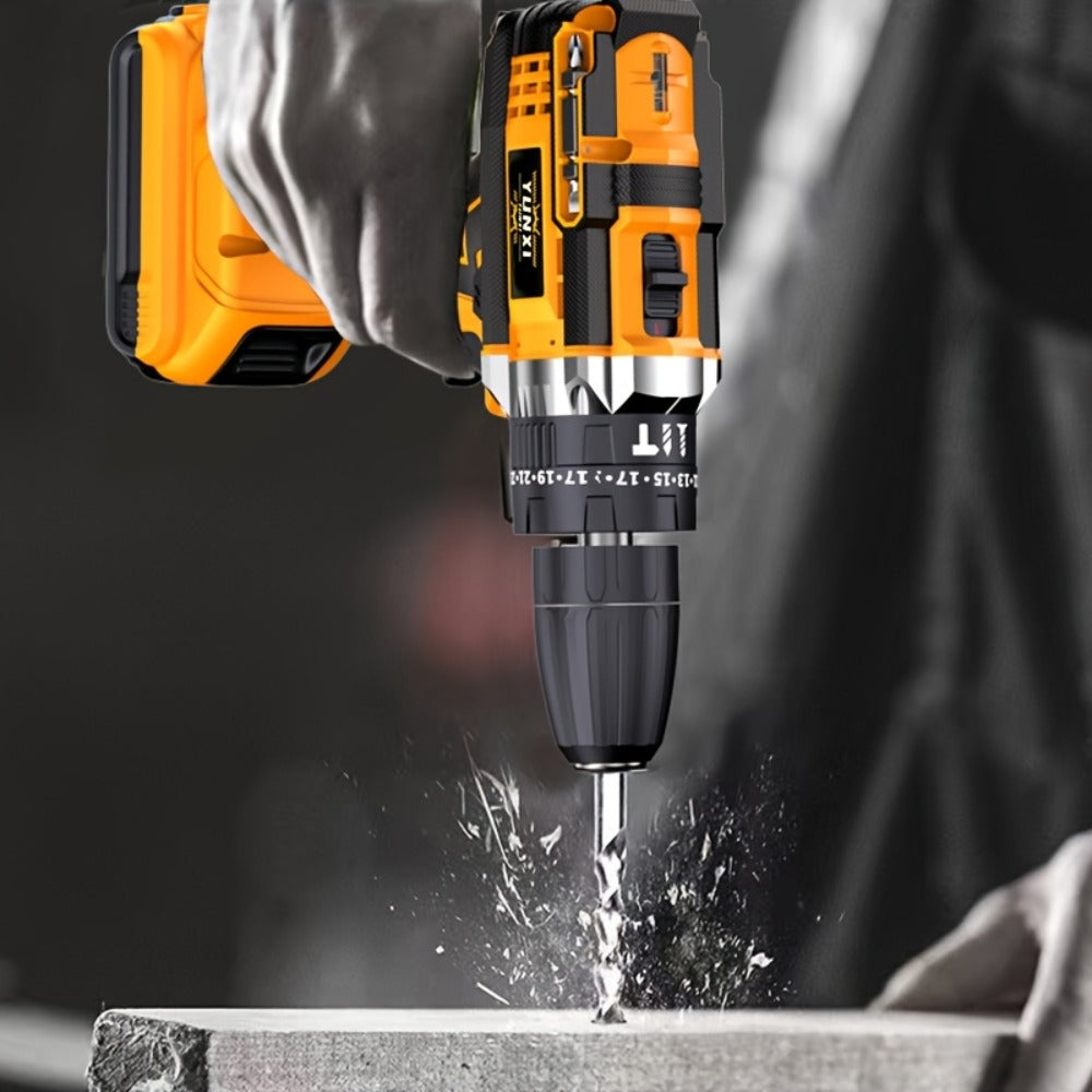 Cordless Impact Drill Set 21V - Wireless Power Drill with Battery & Quick Charger, Multifunctional Tool Kit for Home