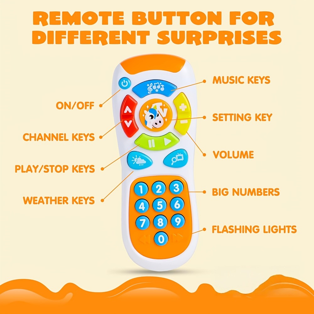 Baby Smartphone & Remote Control Toy Set with Horse, Pretend Play Phone with Music, Sound Effects & Learning Features