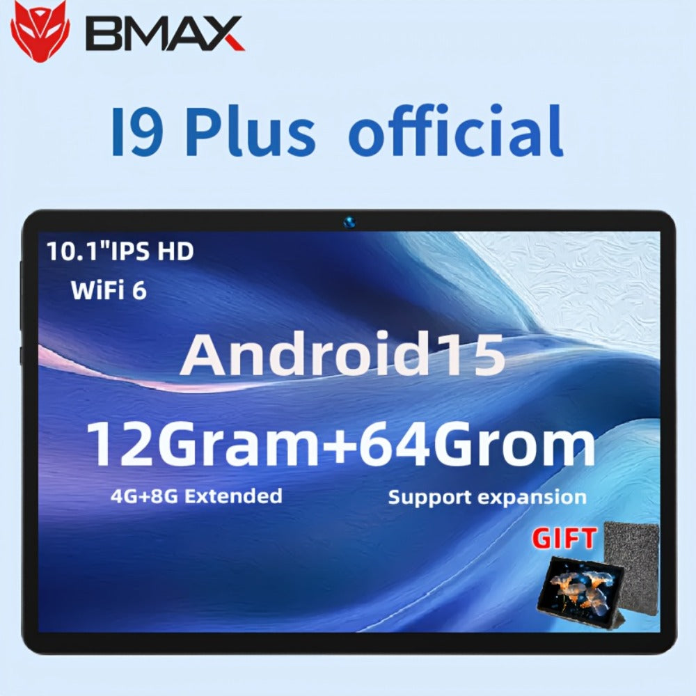 Android Tablet BMAX I9 Plus 10.1-Inch with Android 15, RK3562 CPU, 64GB Internal Storage and 6000mAh