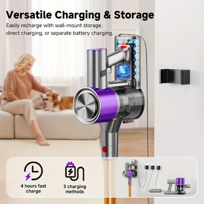 Cordless Vacuum Cleaner 58Kpa Strong Suction 6-in-1 Rechargeable Stick Vacuum for Entryways, Bedrooms and Living Spaces