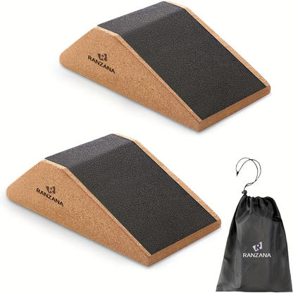 Cork Squat Wedge Blocks 2-Pack – Anti-Slip Pads, 1400 lbs Capacity, Calf Raiser & Yoga Ramp for Weightlifting