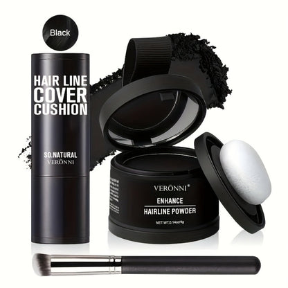 Hair Root Concealer Powder with Brush - Instantly Covers Gray Roots & Thinning Hairline, Plant-Based Keratin Formula