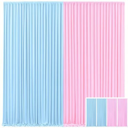 Backdrop Curtains 4 Pack 59x118 Inch, Wrinkle-Resistant Non-Transparent Party Decoration Fabric with Pole Pocket