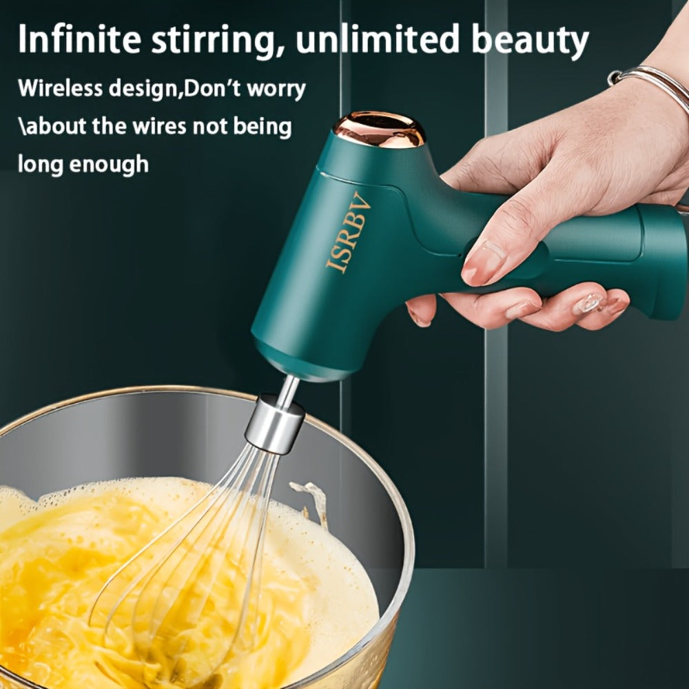 Cordless Electric Egg Beater & Cream Whipper - Handheld Stand-Up Portable Mixer for Cake Baking, Ice Cream & Whipping