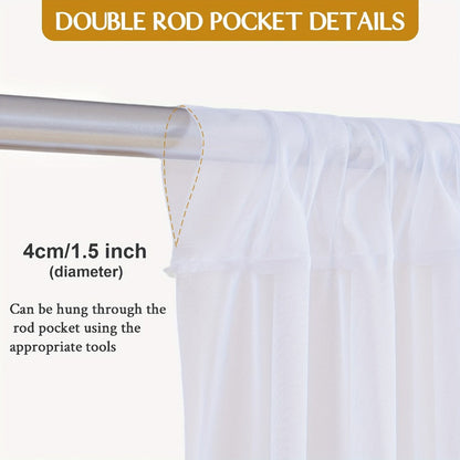 6-Pack Chiffon Ceiling Drapes for Wedding 63x118in – Sheer Polyester Backdrop Curtains with Rod Pockets for Wedding Arch, Party Stage
