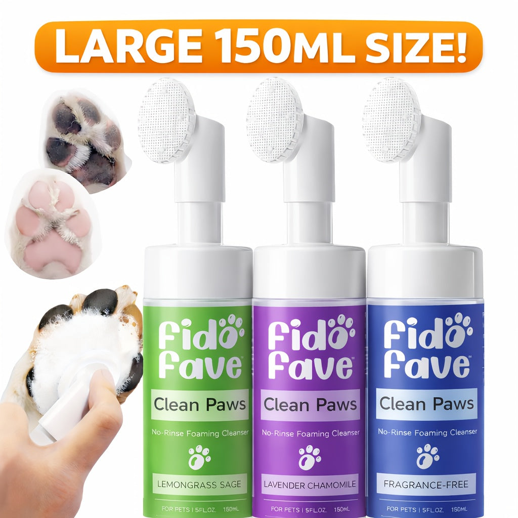 Dog Paw Cleaner No-Rinse with Soft Brush – pH Balanced Paw Wash for Dogs & Cats, 5oz Gentle Grooming Cleanser in Lavender Chamomile