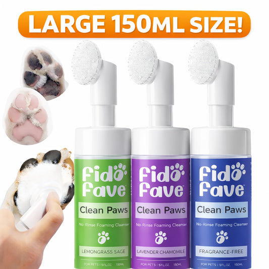 Dog Paw Cleaner No-Rinse with Soft Brush – pH Balanced Paw Wash for Dogs & Cats, 5oz Gentle Grooming Cleanser in Lavender Chamomile