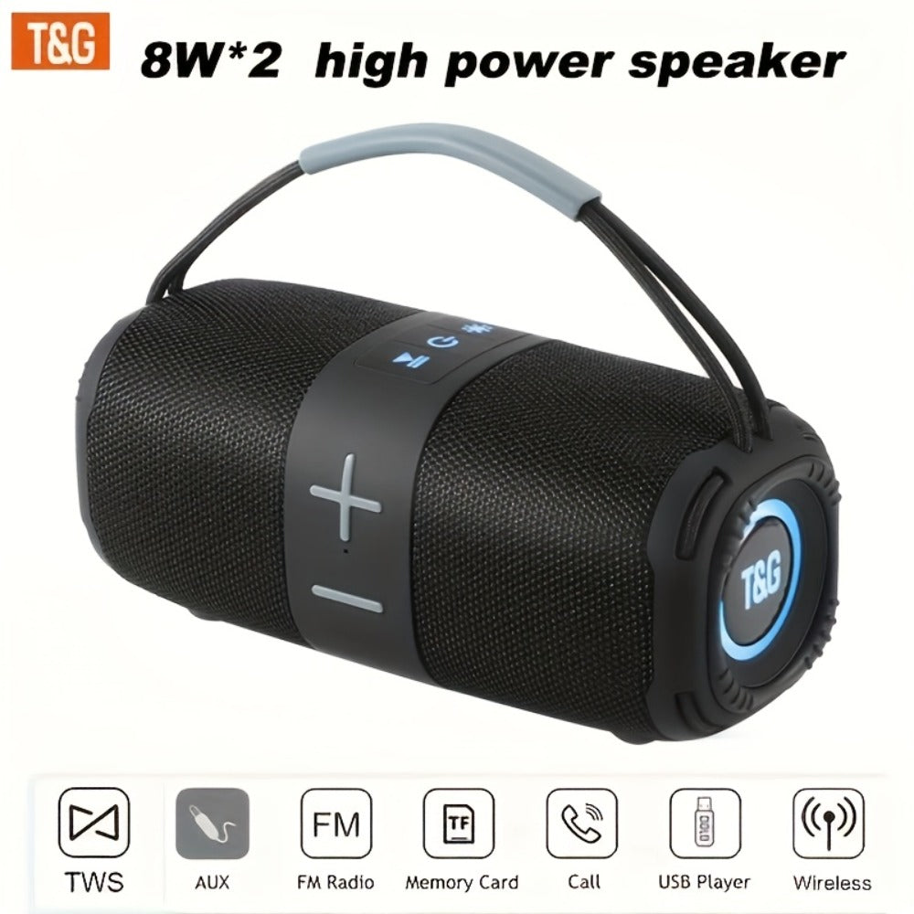 Portable Bluetooth Speaker TG668 Model with IPX4, LED Breathing Light, TWS, FM, USB, TF and AUX