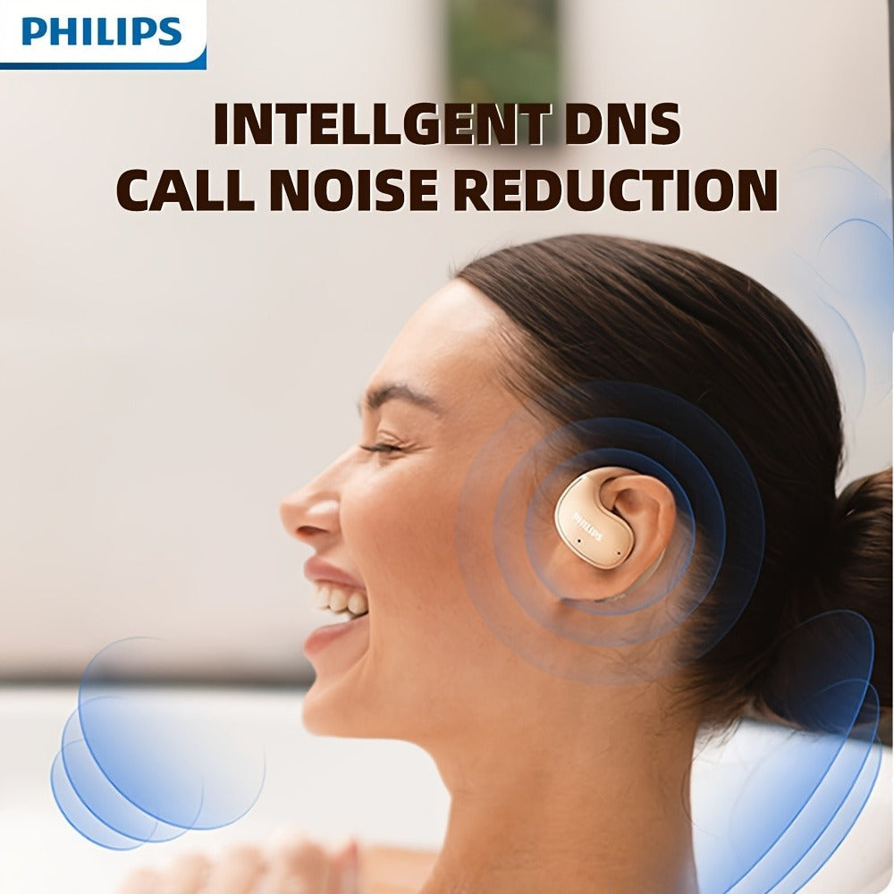 True Wireless Earbuds Philips TAT2708 Open-Earhook Set with Call Noise Reduction, Touch Controls and USB-C Case