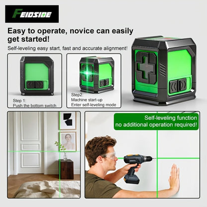 Green-and-Black Cross-Line Laser Level in Two Kits with Optional Black Tripod Checkout Pictured